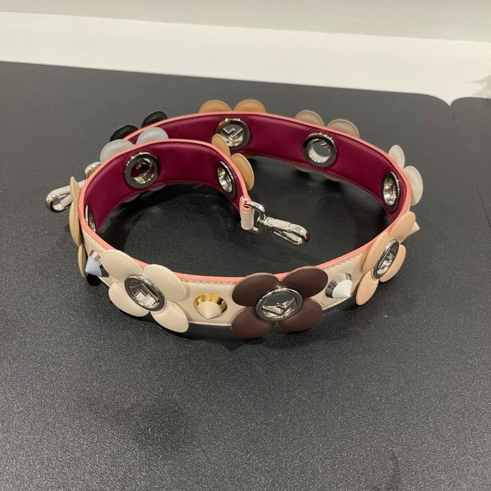 Fendi Calfskin F is Fendi Studded Flower Strap You Camelia (JB1326)